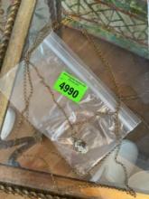Triple chain floral pendant necklace