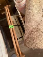 Paper shredding machine with bin, small bathroom rug, 2 pie crust sheets and rolling pin, drying