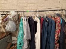 Clothing and hangers, bag of pine cones