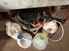 Plunger, hose, and chemicals