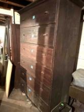 Chest with drawers, 7 feet by 4 feet, width 22.5 inches, contents not included, must bring help to