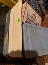 Box with note paper, 2 glass boxes more