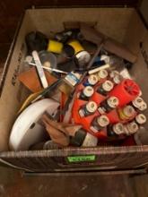 Box of art supplies