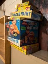 Vintage Play-Doh toys, finger paint , sticker doodle
