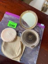 Antique pressed powder compact