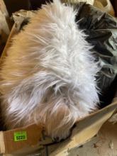 Box of blankets, pillow, clothes and more misc items