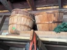 Three wood baskets
