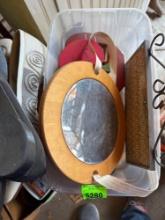 Shoes, apples, mirror, wall hanging