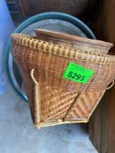 Plant trays and trolleys, 2 woven baskets