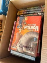 Box of DVDs see photos for titles, cigar boxes, and other misc items