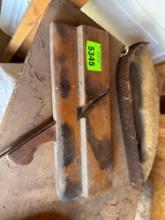 antique wood molding plane, antique hand file