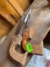 Vintage keyhole saw, three count