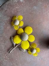 Vintage pin and clip on earring set