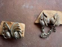 Vintage clip on earring and hair clips