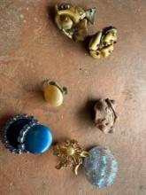 Vintage single clip on earring, clip on earring pair, needs repairs