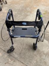 mobility aid with a seat and cane