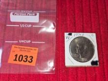 1976 D, Bicentennial, Eisenhower Dollar. In Cardboard Sleeve.