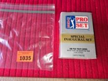 Box of 1990 Pro Set, PGA Tour, Special Inaugural Set, Collectible Cards. Counted 93 Cards. All one