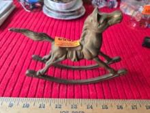 Vintage, Solid Brass Rocking Horse.