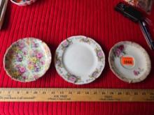 3- Collectible China Saucers. With Wall Hangers. Floral Patterns. All one Money.