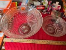 2-Vintage Cut Glass Serving/Punch Bowls. Heavy. Both One Money. Listed from Previous Auction Due to