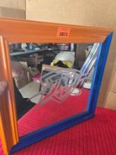 OKC Thunder Mirror with Wood Frame. 15.5x 15.5.