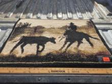 Dynasty, Heat Set Area Rug. Door/Entryway Size. Western Cowboy Design.