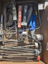 Box of Assorted Tools and Hardware.