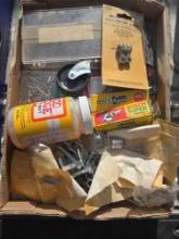 Box of Assorted Hardware and Shop Items.