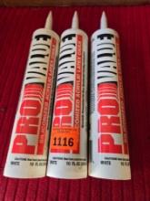 3 New Tubes of Pro Value Siliconized Acrylic Latex Caulk. All one Money.