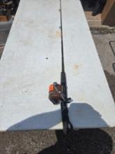 Zebco Boss Model 700 Fishing Reel on Rod. Sports, Outdoor Recreation.