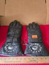 Pair Of Full Length Motorcycle Riding Gloves with Accents.