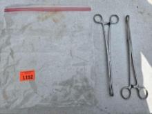 Pair of Stainless, Ring Tipped, Surgical Forceps. Both one Money.