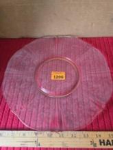 Vintage, Pink Depression Glass Platter. 11.5 Inch Diameter.