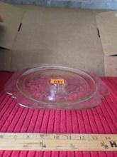 Vintage, Pink Depression Glass, Pedestal Cake Plate. 10.5 Inch Diameter, 3 Inch Tall.
