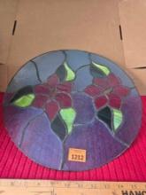 Vintage, 15.5 Inch Diameter, Stailn Glass Table Top/Window.