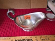Heavy, Vintage, Silver Plate Gravy Bowl Silver Serving Bowl. No Stamp Found.
