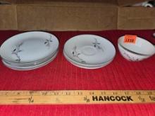 8 Pieces of Fine China. Cherry Blossom Pattern.