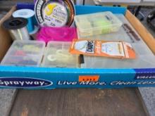 Box of Assorted Fishing and Tackle.