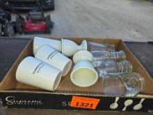Box of Assorted Shot Glasses.