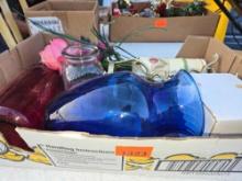 Box of Assorted Home Decor Items.