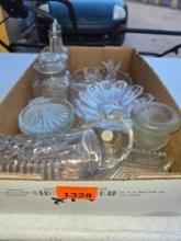 Box of Assorted Cut Glass and Collectible Items.