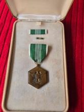 Vintage United States Army Commendation Medal with Ribbons in Original Case. Military Merit Award.