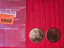 2 Copper Rounds. African Wildlife Lion, and Indian Head Penny Commerative. Each Round is 1 A.V.D.P.