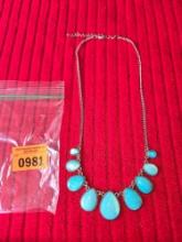 Ornate Fashion Neclace with Stones. No Stamp Found. Jewelry.