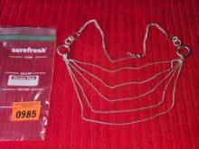 Ornate, Multi Strand, Silver Toned Link Chain Neclace. Jewelry