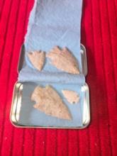 4 Assorted Sized, Collectible Arrow Heads. Native. All one Money.