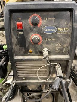 Eastwood MIG 175 welder w/ helmet and compressed gas can