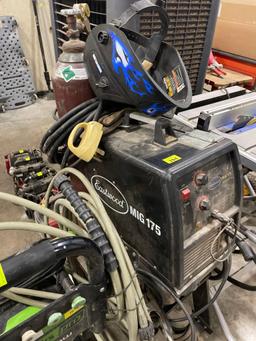 Eastwood MIG 175 welder w/ helmet and compressed gas can