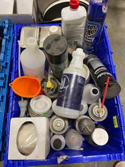 tub of cleaning products and more